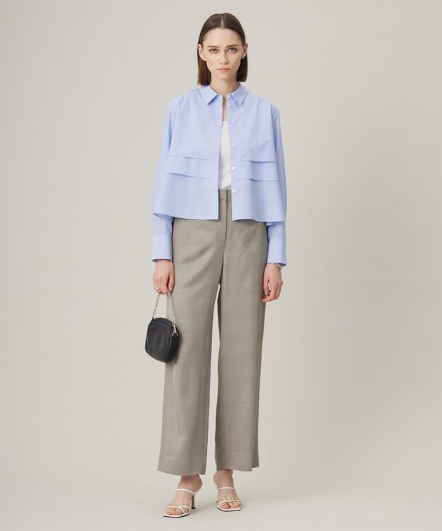 ICB L Vi/Ly/Liツイル ワイドストレートパンツ カーキ系