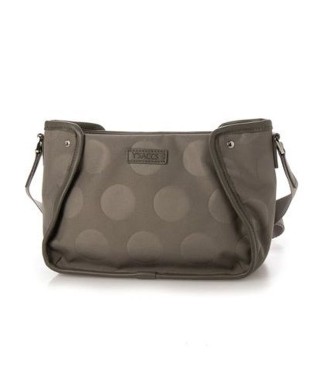 Y'SACCS ヒートエンボス ポルカドットポシェット グレージュ