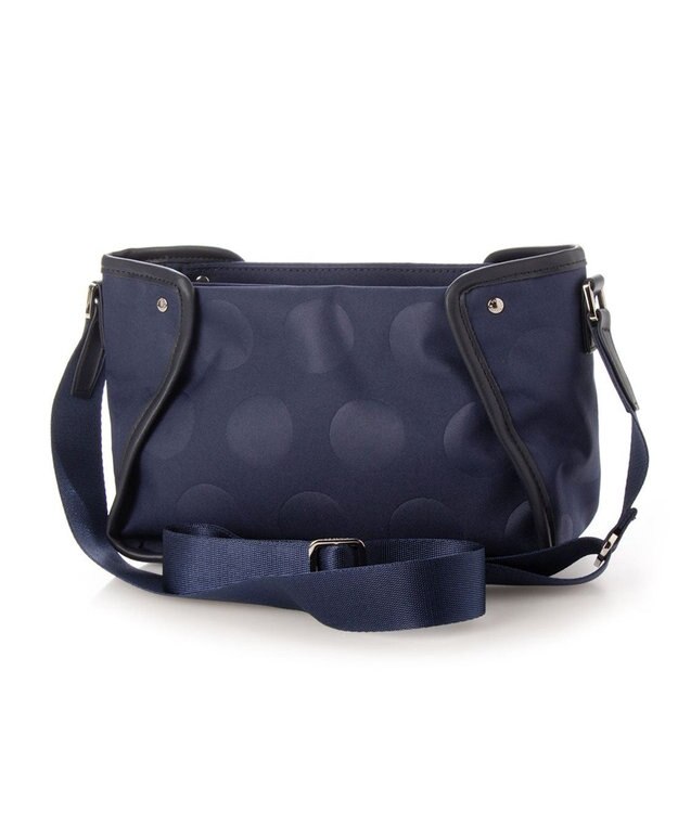 Y'SACCS ヒートエンボス ポルカドットポシェット ネイビー