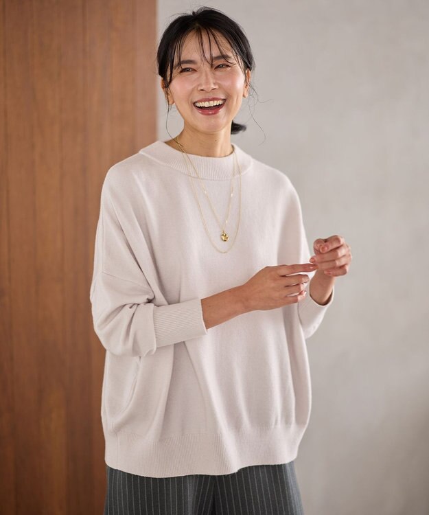 ANY 【6色展開】ムースタッチボクシーニット オイスター