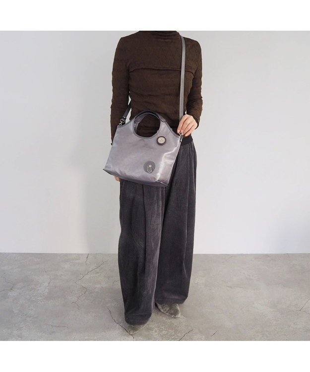 PELLE BORSA 2WAYハンドバッグ Alive アライブ 9085 ガンメタ