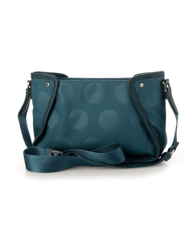 Y'SACCS ヒートエンボス ポルカドットポシェット ブルー