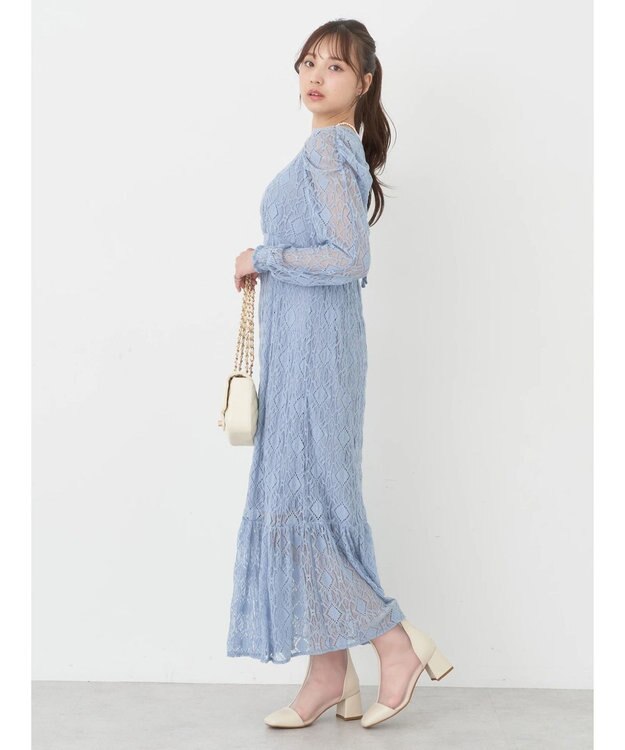 earth music&ecology 総レースワンピース Blue