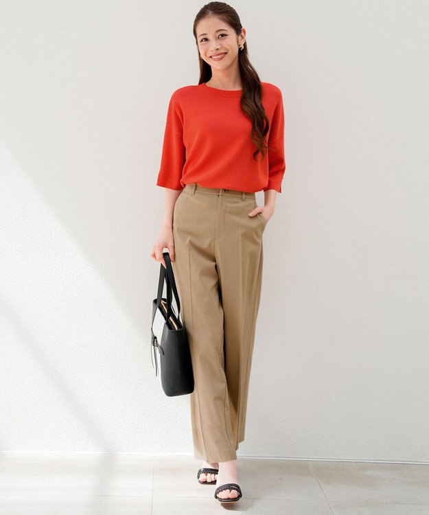 ANY SIS S エアリーストレッチ ワイドパンツ ベージュ