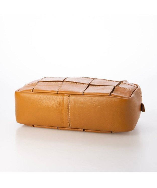 UNBILLION ピークスピーク PEAKS PEAK / 牛革パッチワーク横長ボストン キャメル