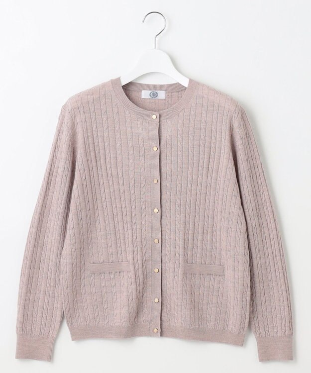 J.PRESS LADIES 【洗える】KNIT BASIC クルーネック カーディガン ベージュ系