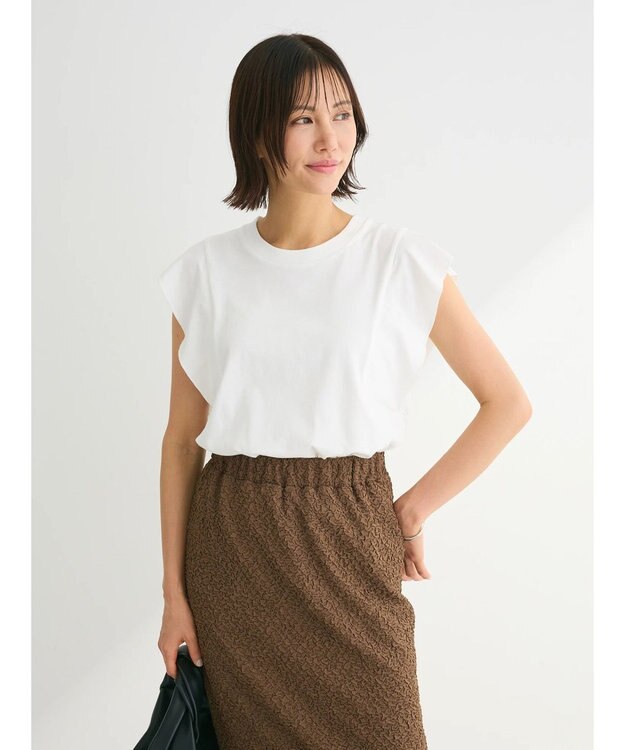 Green Parks ・ＳＵＧＡＲ　ＳＰＯＯＮ【ＣＯＯＬ】フレンチスリーブＴＥＥ Off White