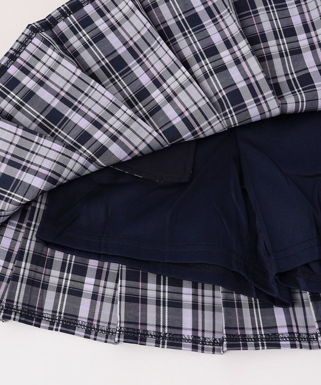 ANY KIDS チェックプリーツスカパン ネイビー