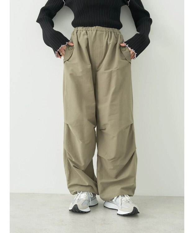 earth music&ecology バルーンシルエットパンツ Khaki