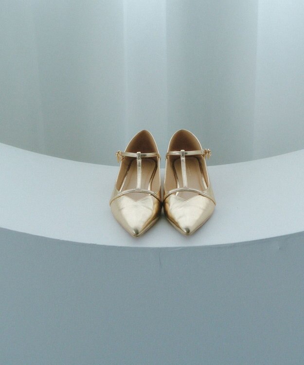 YECCA VECCA メリージェーンTストラップパンプス Gold