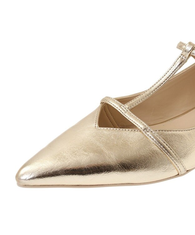 YECCA VECCA メリージェーンTストラップパンプス Gold