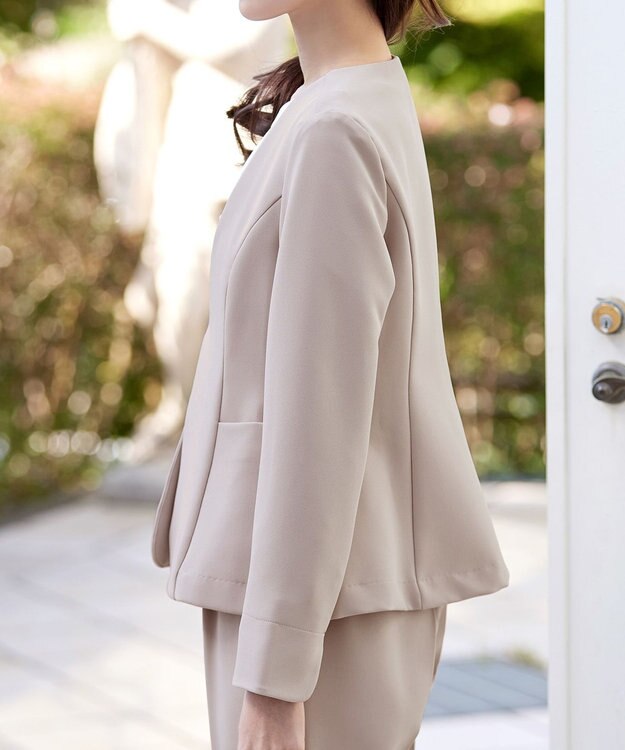 Tiaclasse L 【ストレッチジョーゼット】フレアジャケット グレージュ