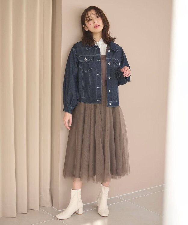 Feroux 【洗える】デニム ジャケット ネイビー系