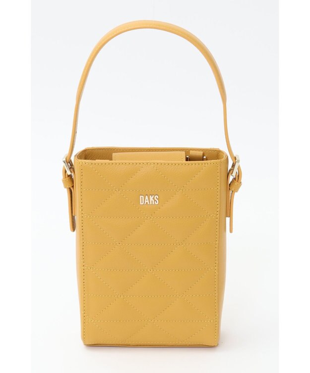 DAKS CARAエンボスレザースクエアハンドバッグ オレンジ