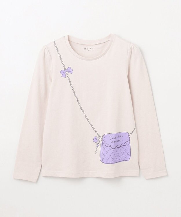 ANY KIDS 【WEB限定】7days プリント Tシャツ ミルクティ×ポシェット風