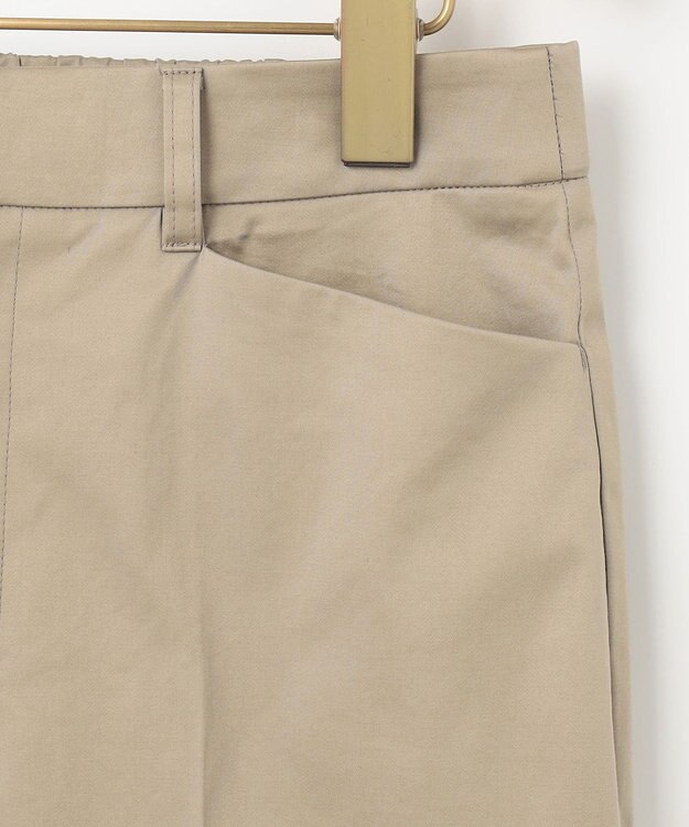 組曲 【WEB限定】サテンストレッチ クロップドパンツ モカベージュ系