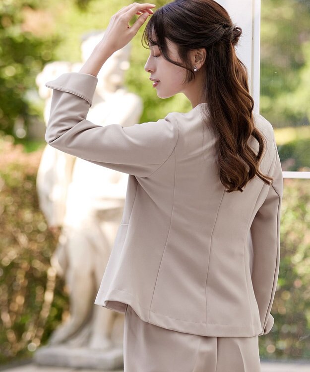 Tiaclasse L 【ストレッチジョーゼット】フレアジャケット グレージュ