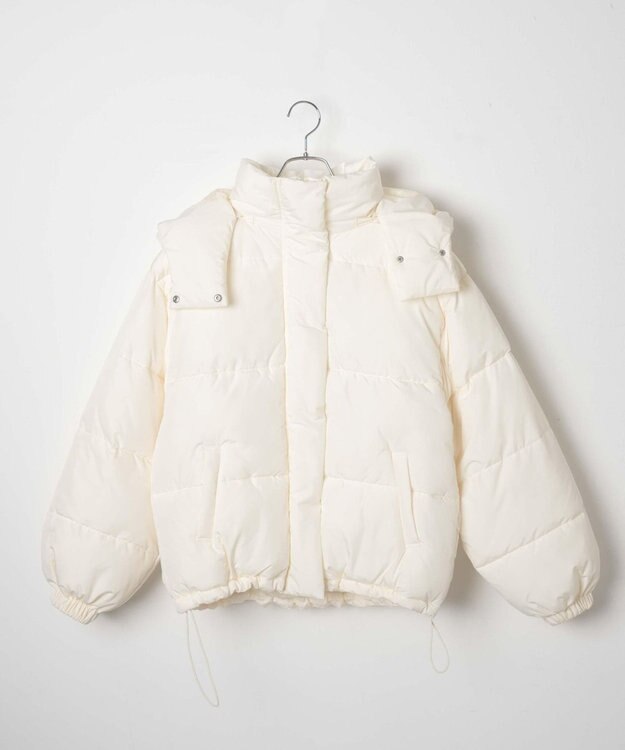 WEGO 【フード取り外し可能】2WAYパテッドジャケット オフホワイト