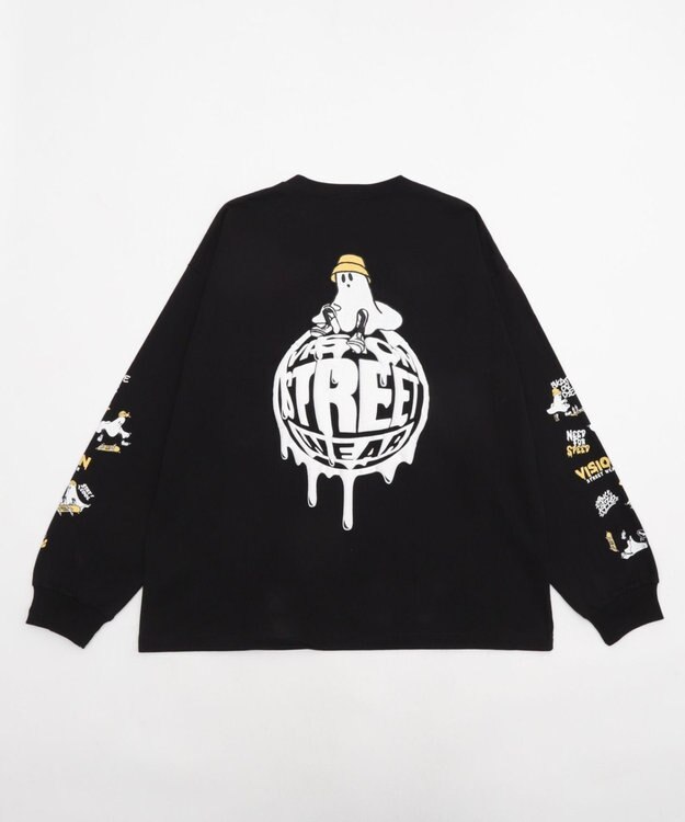 WEGO 【ユニセックス着用ITEM/MLサイズ展開】別注VISIONゴーストグラフィックT（LS） ブラック