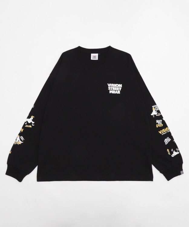 WEGO 【ユニセックス着用ITEM/MLサイズ展開】別注VISIONゴーストグラフィックT（LS） ブラック