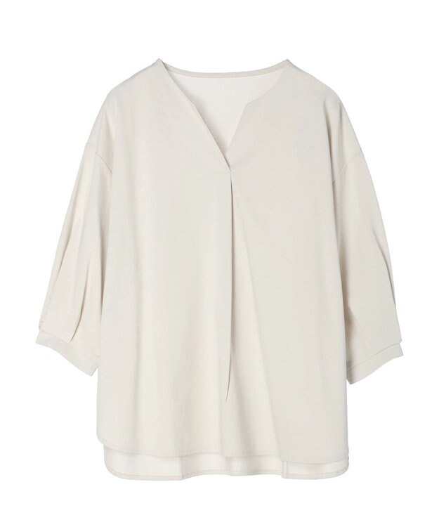 Green Parks ＢＰスキッパー七分袖カットプルオーバー Light Beige