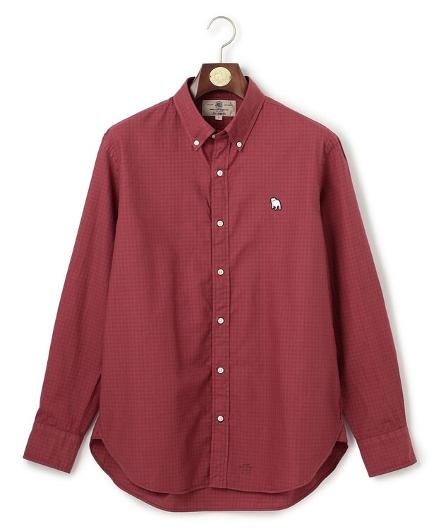 J.PRESS MEN このさりげなさが大人気【IVY COLLECTION】【UNISEX】バックブルチェックガーメントダイ シャツ / B.D. ワイン系3
