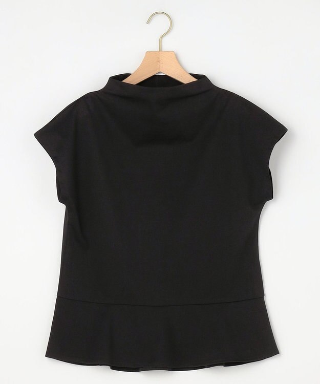 組曲 【先行予約・WEB限定】プレーティング天竺  ペプラムカットソー ブラック系