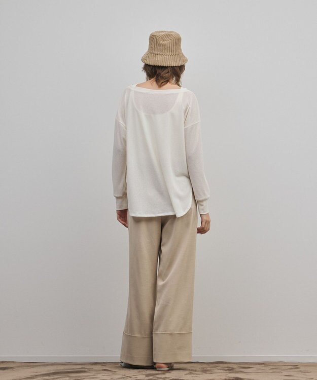 GRACE CONTINENTAL ロールアップワイドパンツ ベージュ