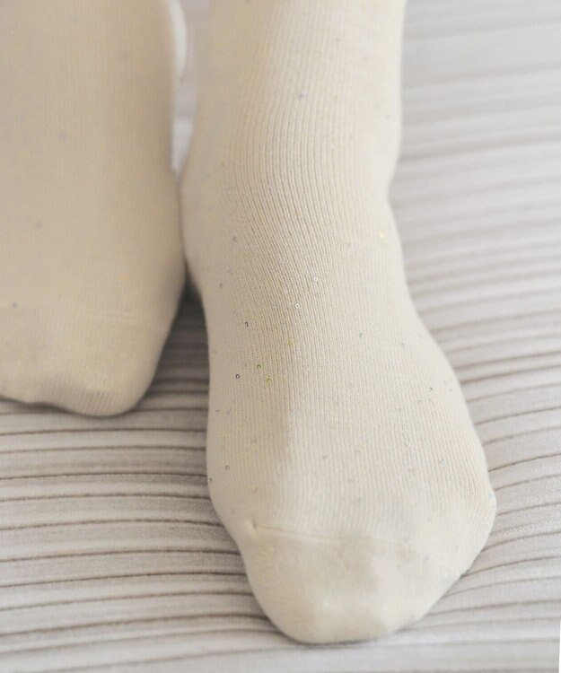 Tiaclasse スパンコールラメソックス アイボリー