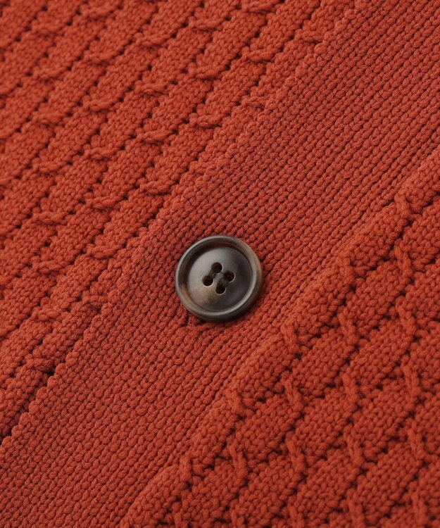 CRAFT STANDARD BOUTIQUE 柄編みニットシャツカーディガン Terracotta