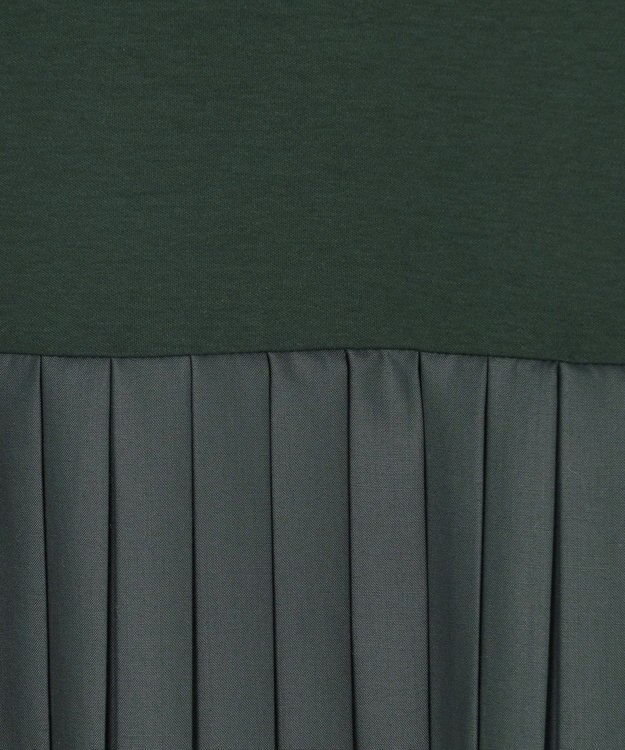 23区 L ニットセットアップ プリーツコンビ ワンピース ダークグリーン系