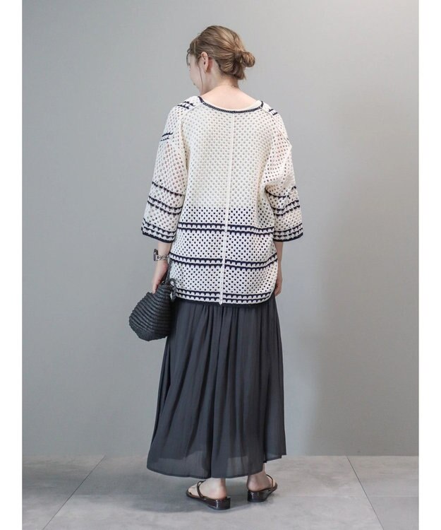 AMERICAN HOLIC クロシェ半袖カーディガン Ivory