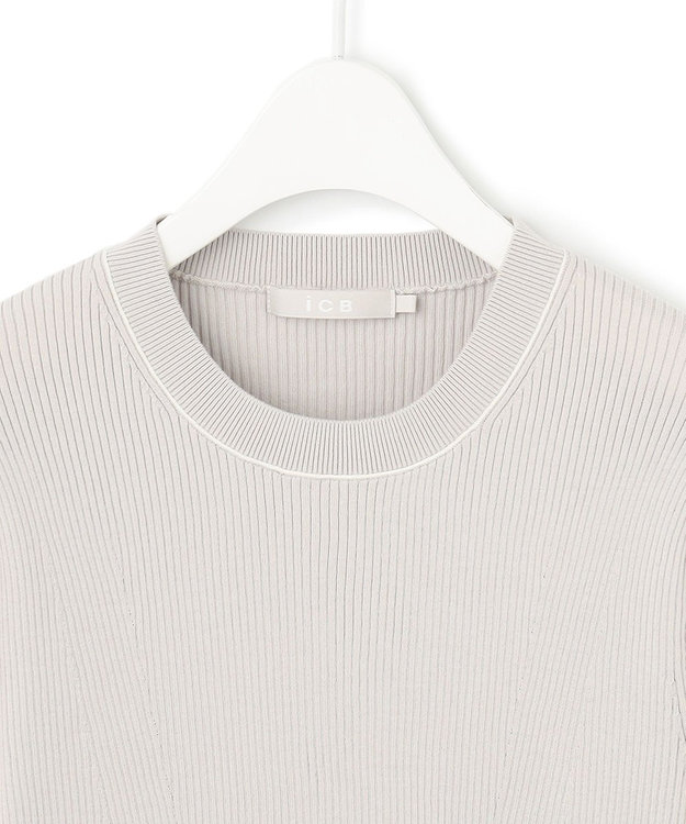 ICB 【洗える】 コンパクトリブ  クルーネックプルオーバー トープ系