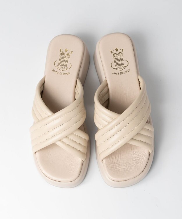 BONTRE 【BONTRE/ボントレ】パフィーステッチクロスサンダル/40351-US アイボリー