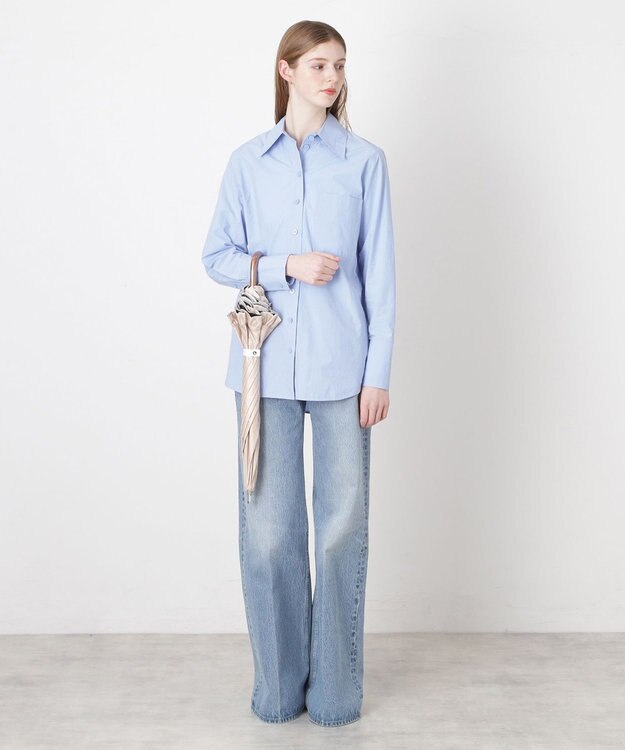 MOONBAT 【WEB限定/遮光率100%/遮熱/UV】POLO RALPH LAUREN（ポロ ラルフローレン）晴雨兼用日傘 ワンポイント ポロベア刺繍 フリル 長傘 ベージュ