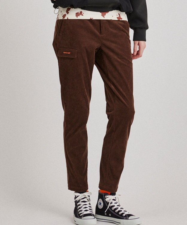 PW CIRCULUS 【WOMEN】コーデュロイ テーパードパンツ ダークブラウン系