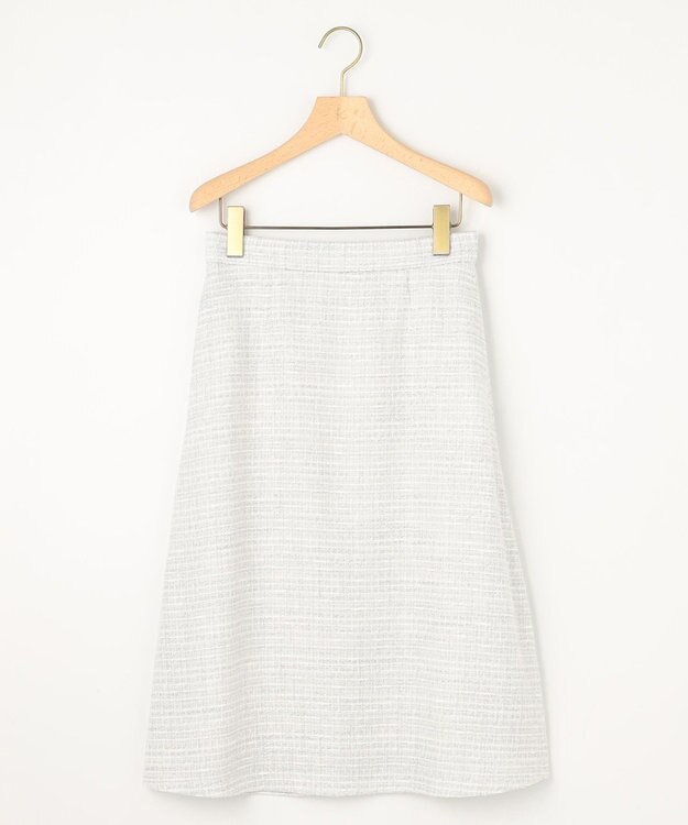 組曲 【KUMIKYOKU NAVY】ラメループモールツイード フレアスカート ライトグレー系