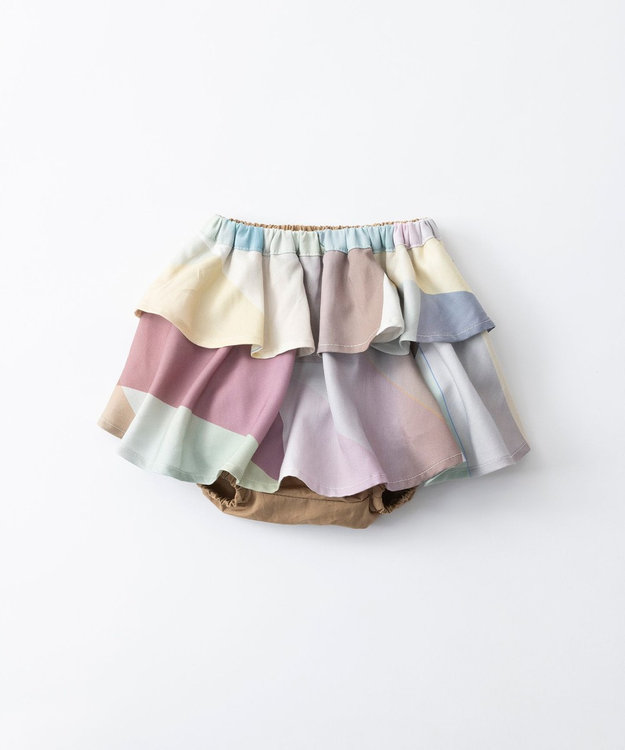 AURORA FRILL SKIRT PUMPKIN PANTS／オーロラ柄フリルスカートボチャ