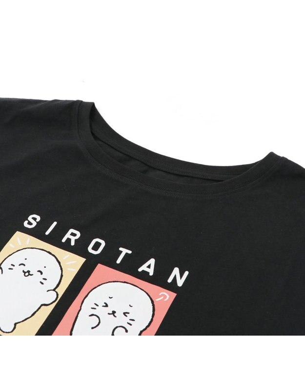 Mother garden しろたん ビッグ Ｔシャツ 半袖  《喜怒哀楽》 黒　フリーサイズ -