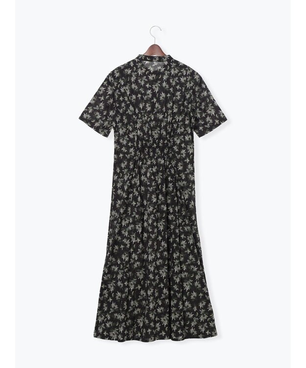 Te chichi 【LIBERTY FABRICS】ウエストタックワンピース ブラック