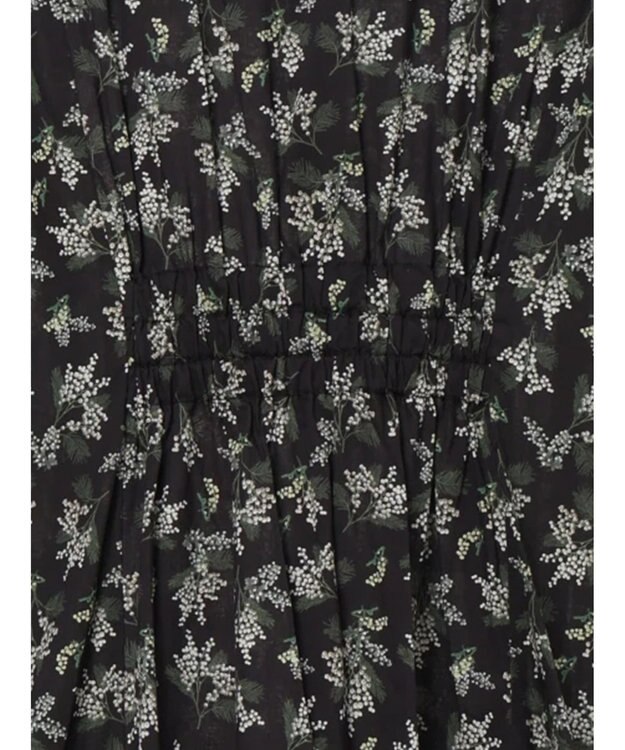Te chichi 【LIBERTY FABRICS】ウエストタックワンピース ブラック