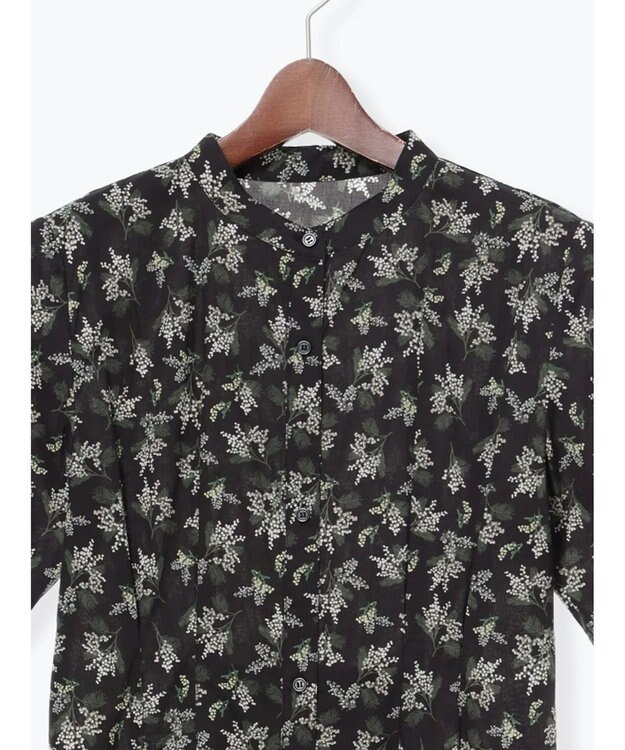 Te chichi 【LIBERTY FABRICS】ウエストタックワンピース ブラック