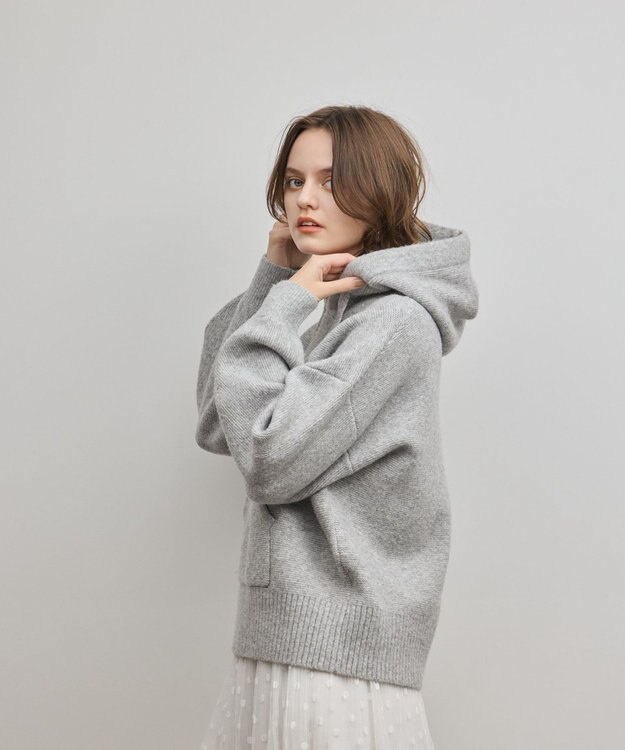 GRACE CONTINENTAL ガーターニットパーカー グレー