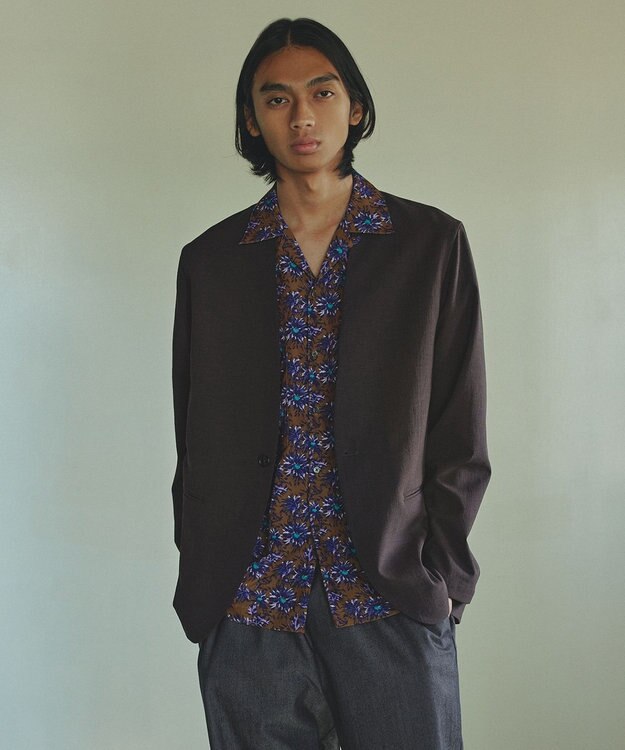 UNFILO MENS TENNEN TOUCH ノーカラージャケット [24年春夏商品] ブラウン