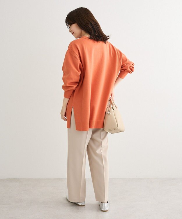 Green Parks もちやわサイドリブニットチュニック Orange