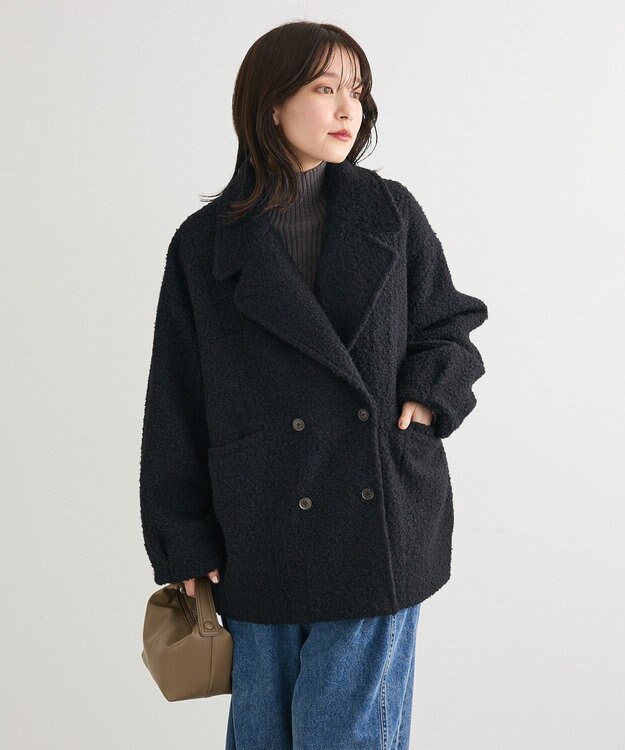 Green Parks ブークレＰコート Dark Navy