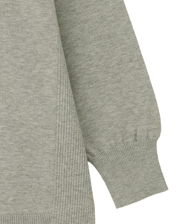 Green Parks もちやわサイドリブニットチュニック Gray Mixture