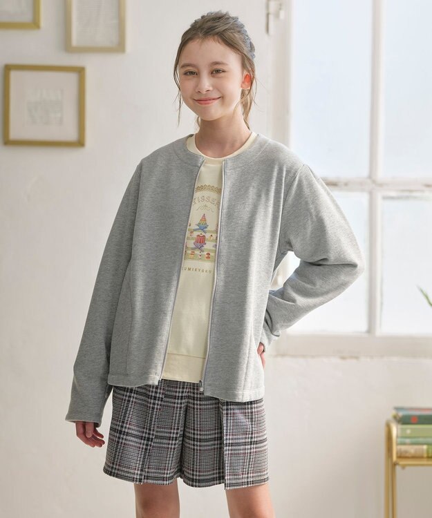 組曲 KIDS 【150-170㎝】3Way アウター サックス×グレー