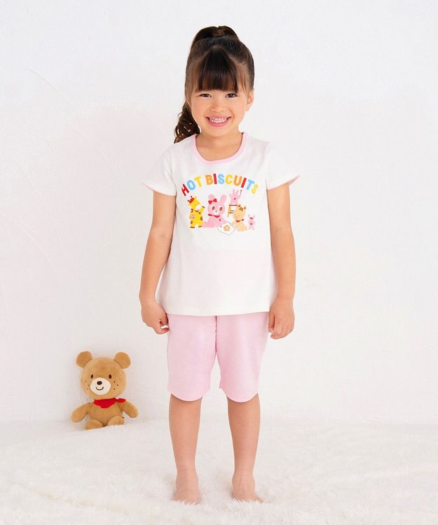MIKI HOUSE HOT BISCUITS 【80-120cm】 キャビット ルームウェア 上下セット 白
