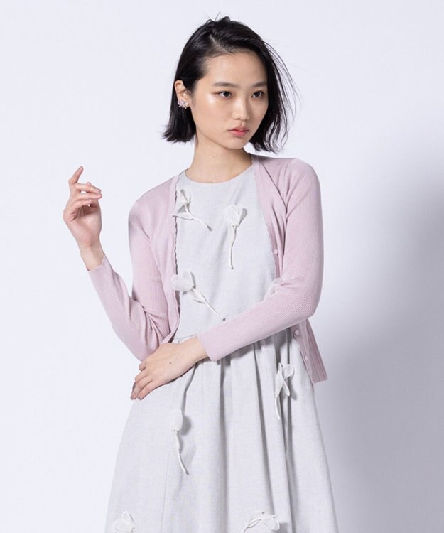 TOCCA EYELET AJISAI CARDIGAN カーディガン ピンク系